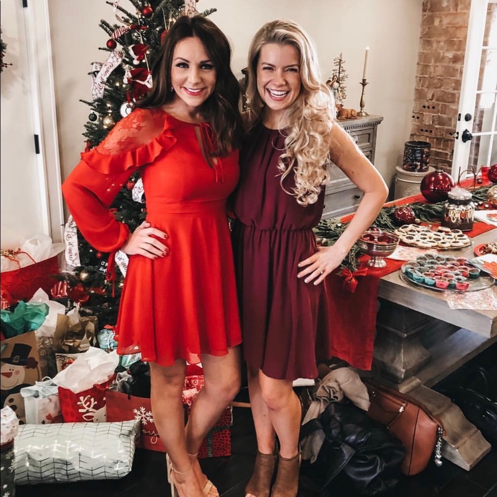 Red lulus Dress with lace detailing